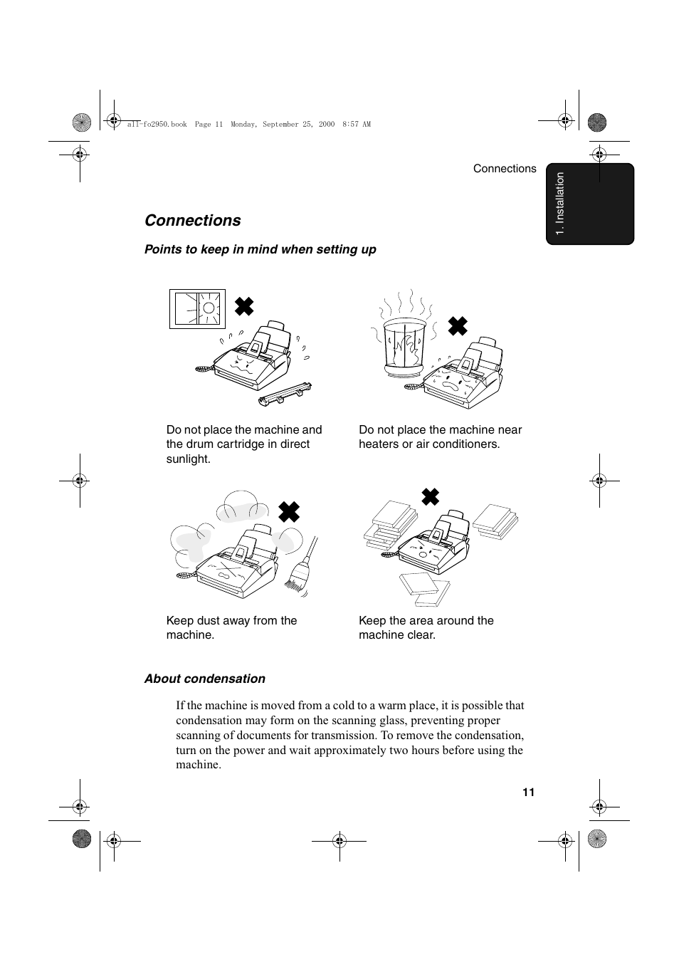 Connections | Sharp FO-2950M User Manual | Page 13 / 152