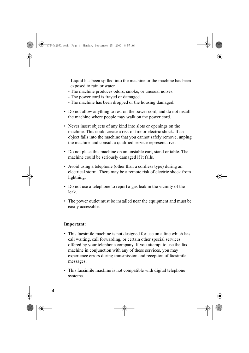 Sharp FO-2950M User Manual | Page 6 / 152