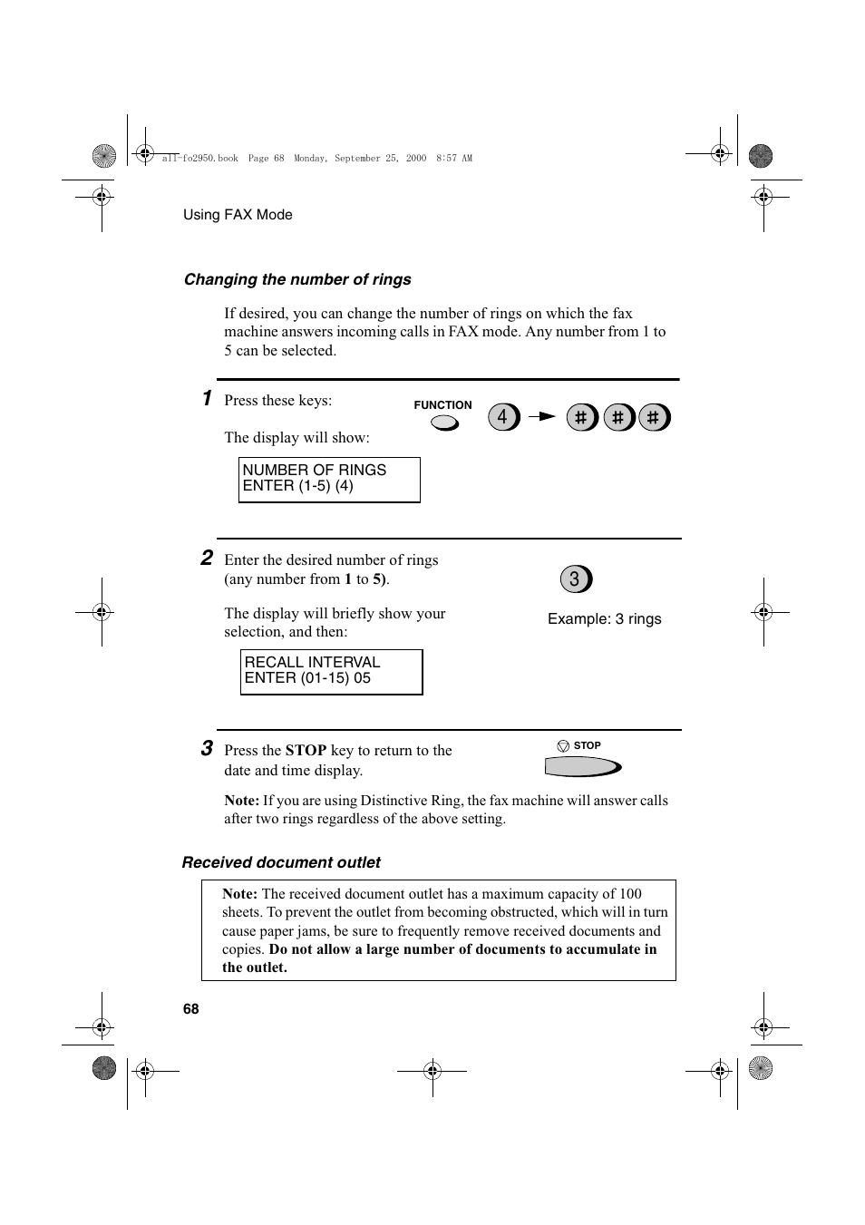 Sharp FO-2950M User Manual | Page 70 / 152