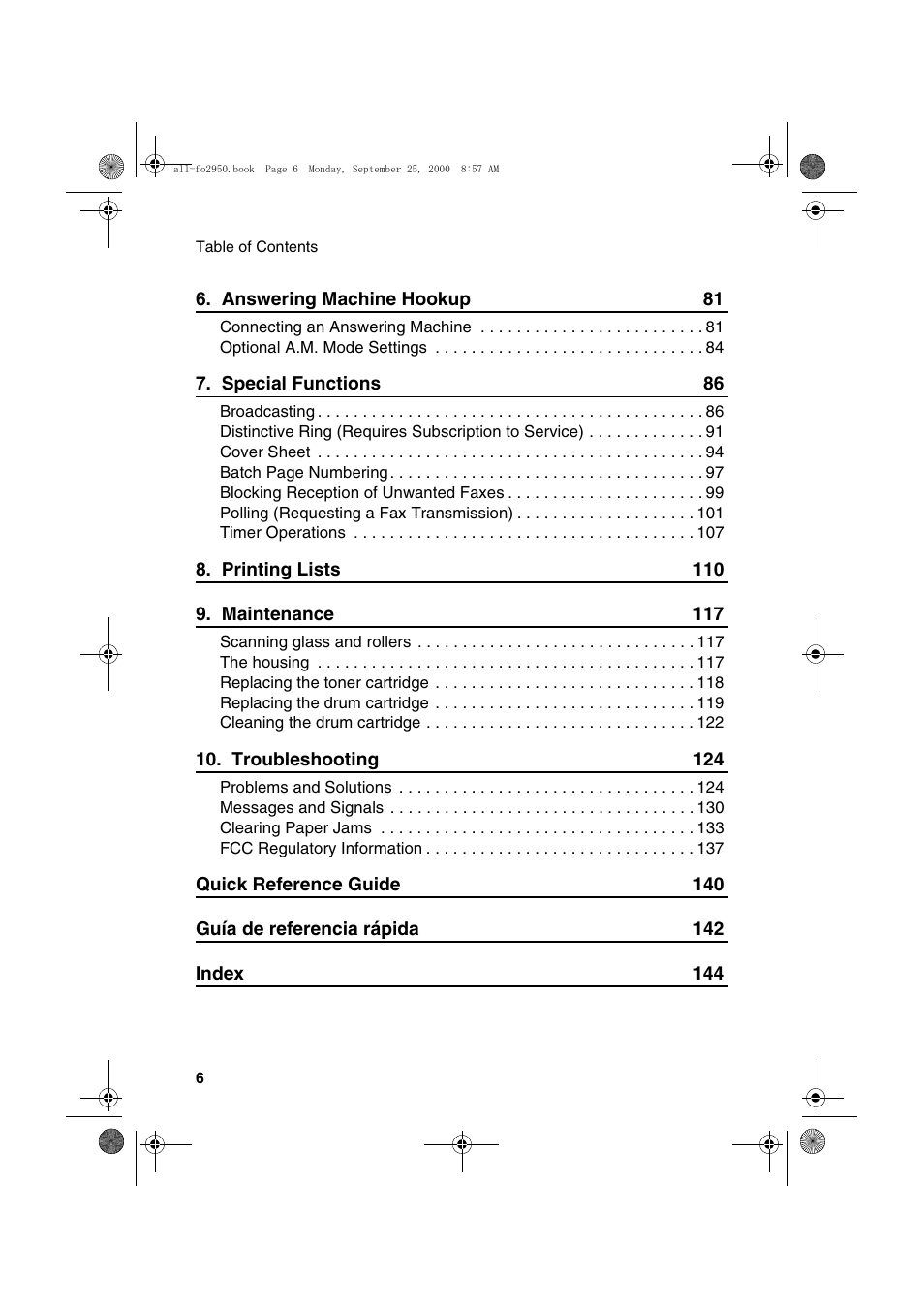 Sharp FO-2950M User Manual | Page 8 / 152