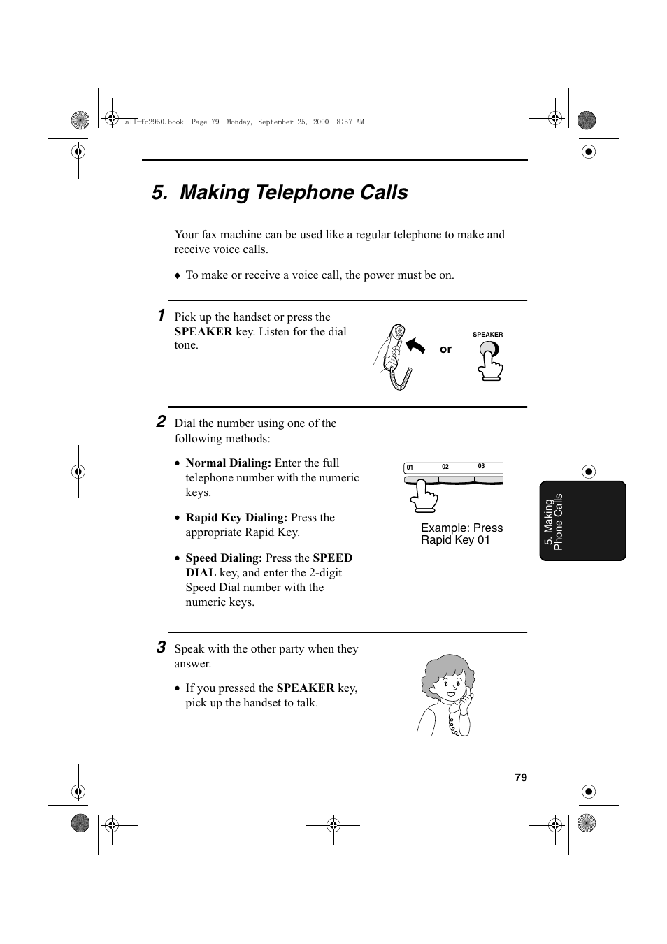 Making telephone calls | Sharp FO-2950M User Manual | Page 81 / 152