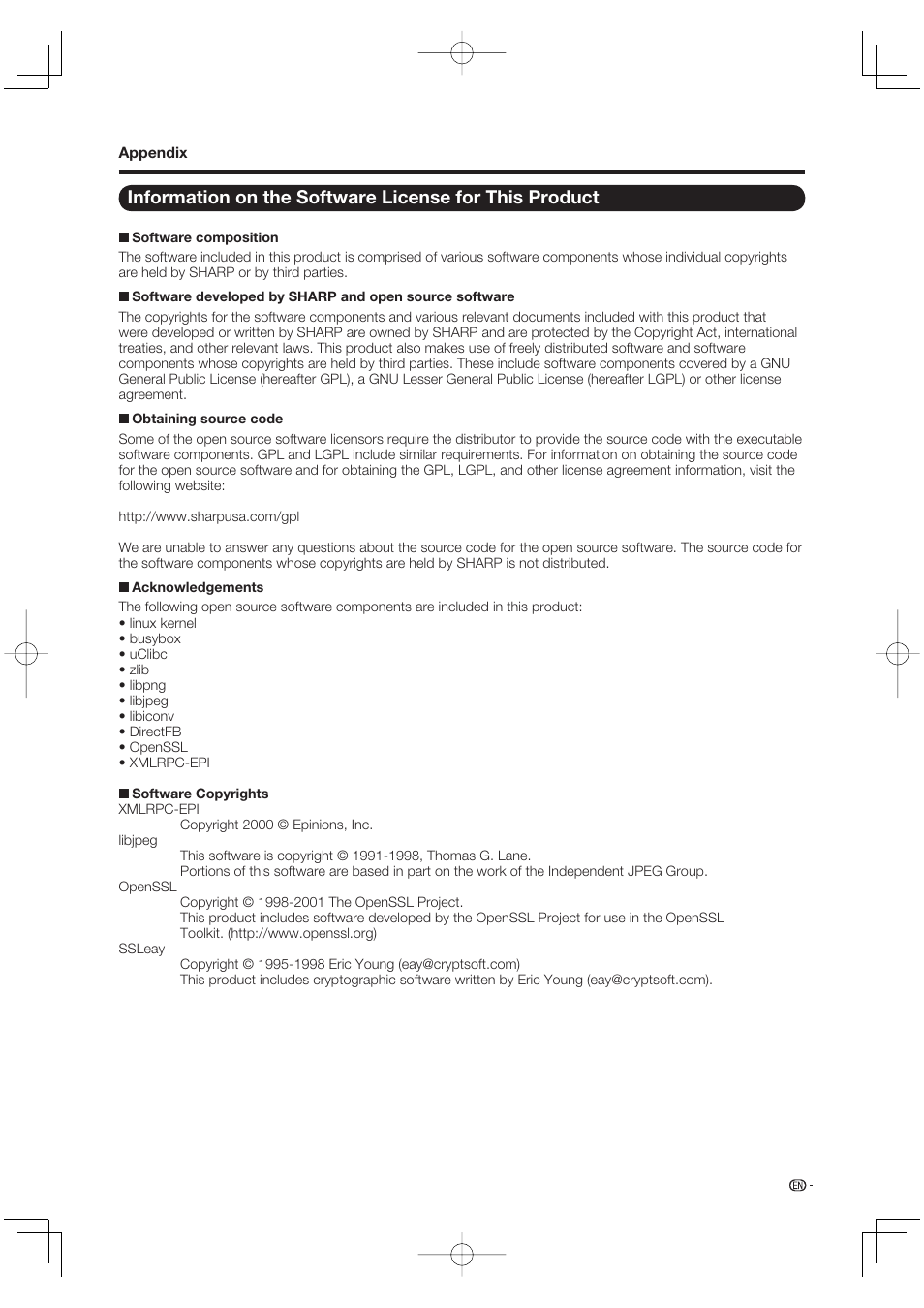 Sharp Aquos LC 52SE94U User Manual | Page 53 / 59