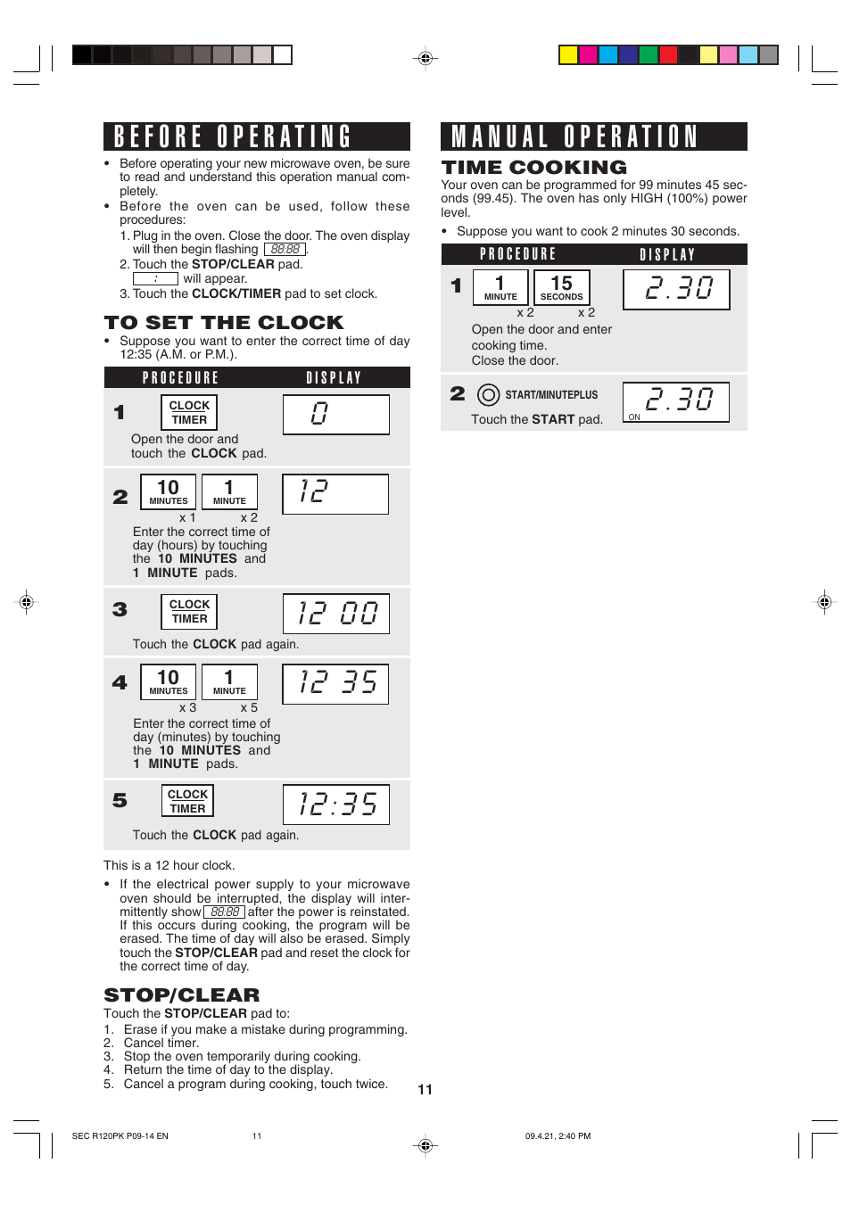 Sharp CAROUSEL R-120PK User Manual | Page 11 / 18