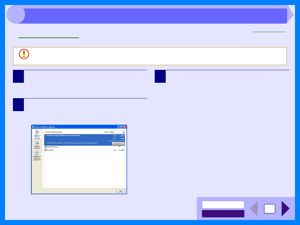 Uninstalling sharp personal mfp series software | Sharp DIGITAL LASER COPIER/PRINTER AR-153E User Manual | Page 120 / 121