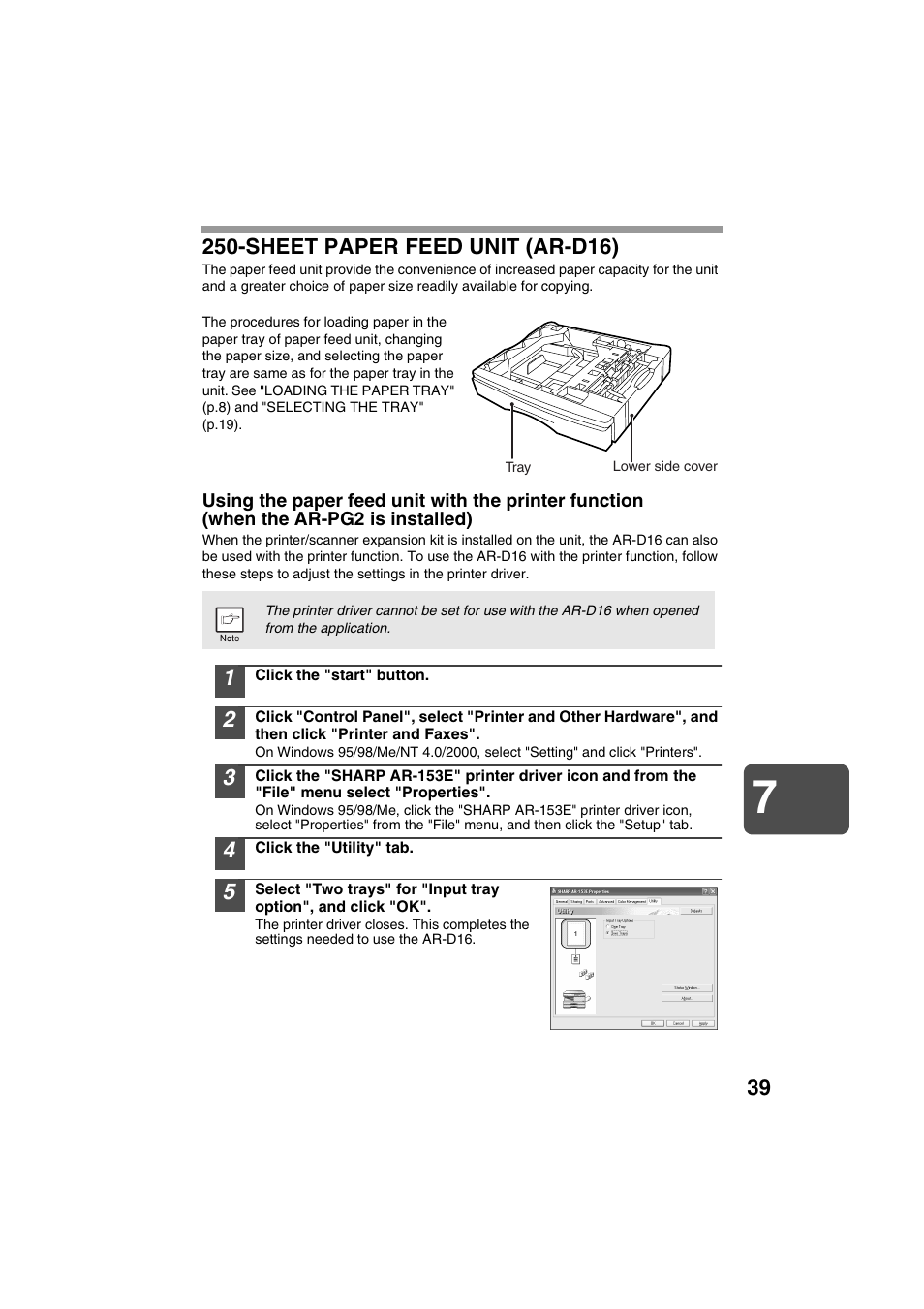 Sharp DIGITAL LASER COPIER/PRINTER AR-153E User Manual | Page 41 / 121