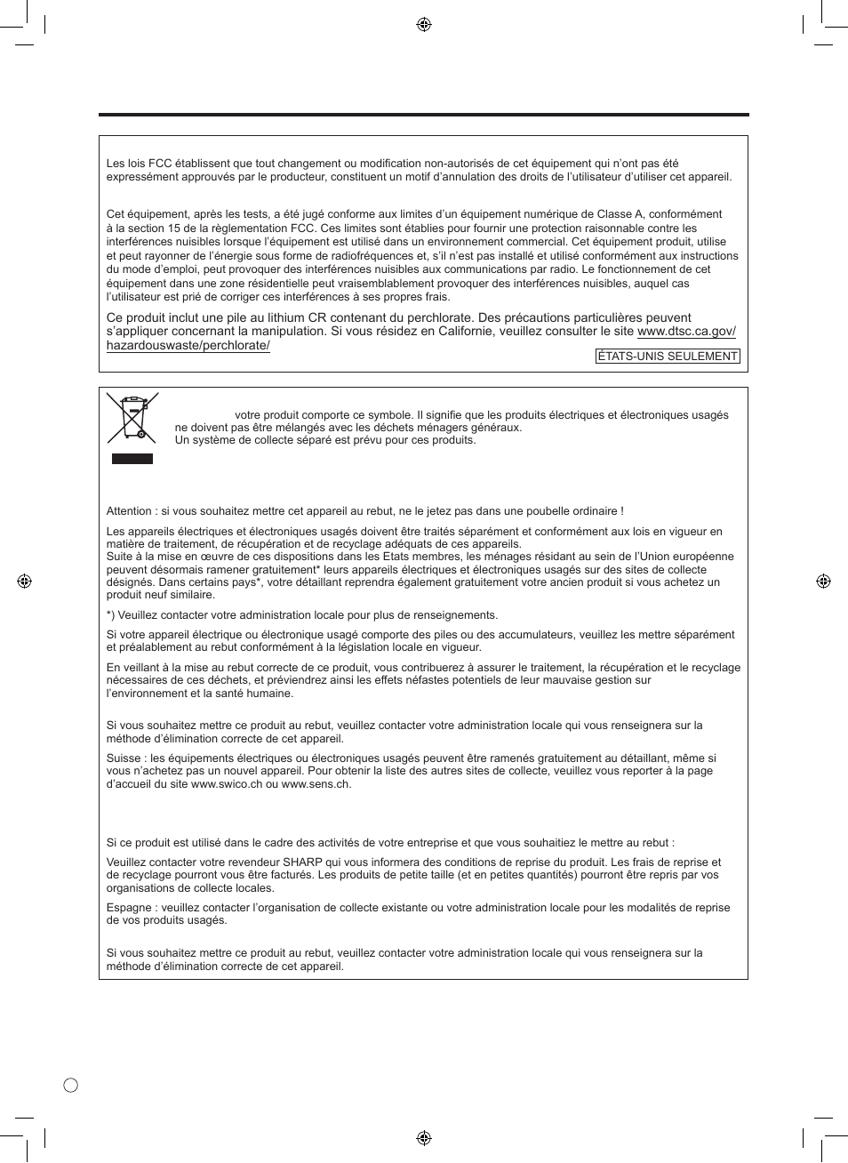 Information importante (suite) | Sharp TINSE1166MPZZ User Manual | Page 16 / 40