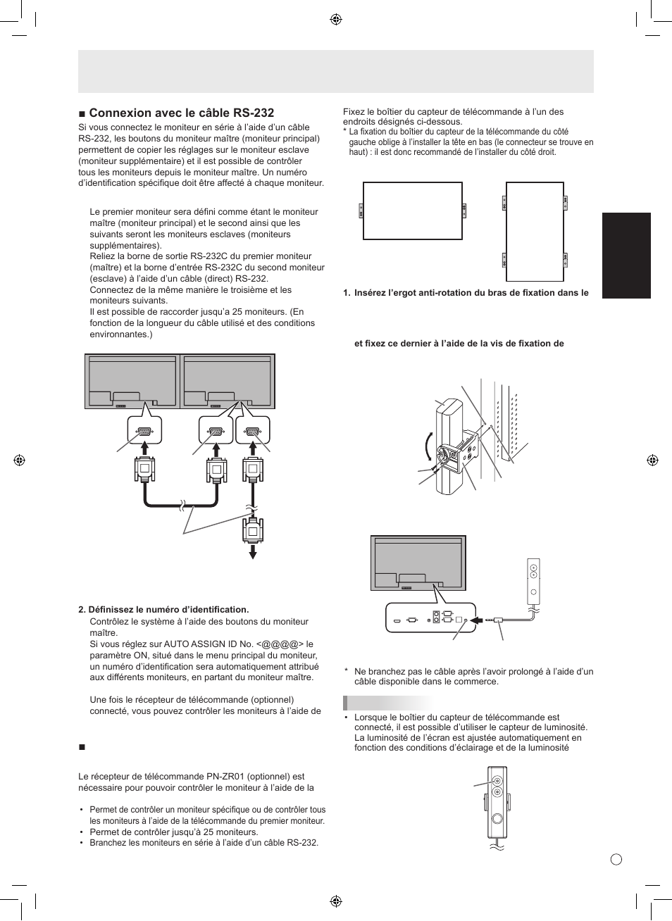 Français, Connexion au récepteur de télécommande (optionnel) | Sharp TINSE1166MPZZ User Manual | Page 23 / 40