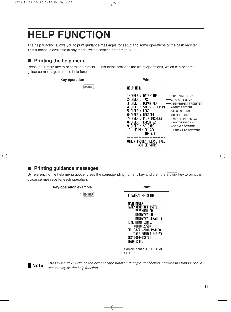 Help function | Sharp TINSZ2601RCZZ User Manual | Page 13 / 120