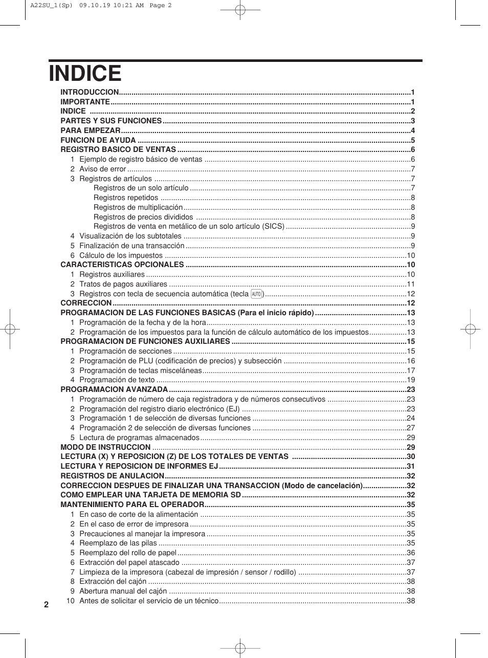 Indice | Sharp TINSZ2601RCZZ User Manual | Page 80 / 120