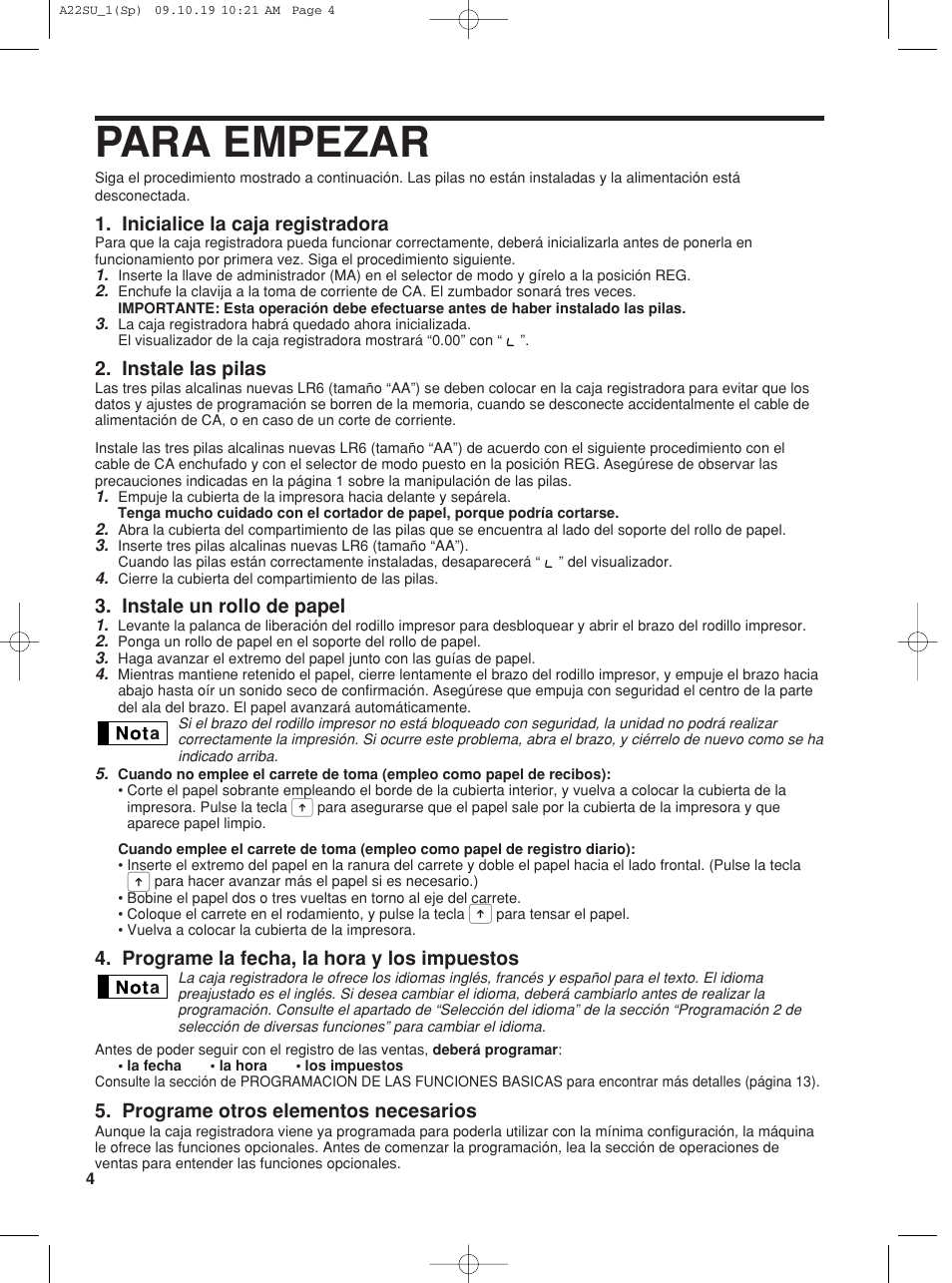 Para empezar | Sharp TINSZ2601RCZZ User Manual | Page 82 / 120