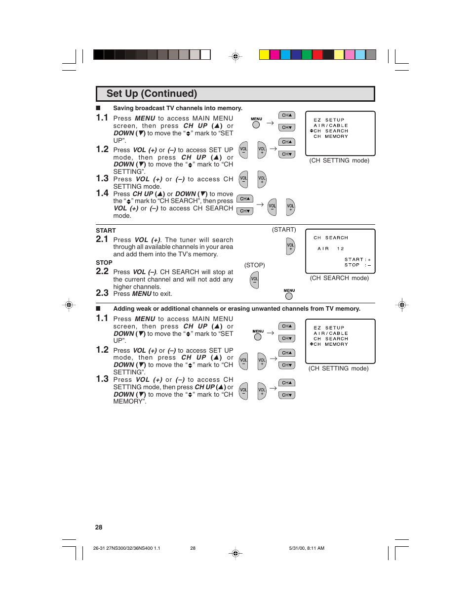 Set up (continued) | Sharp 32N S400 User Manual | Page 28 / 48