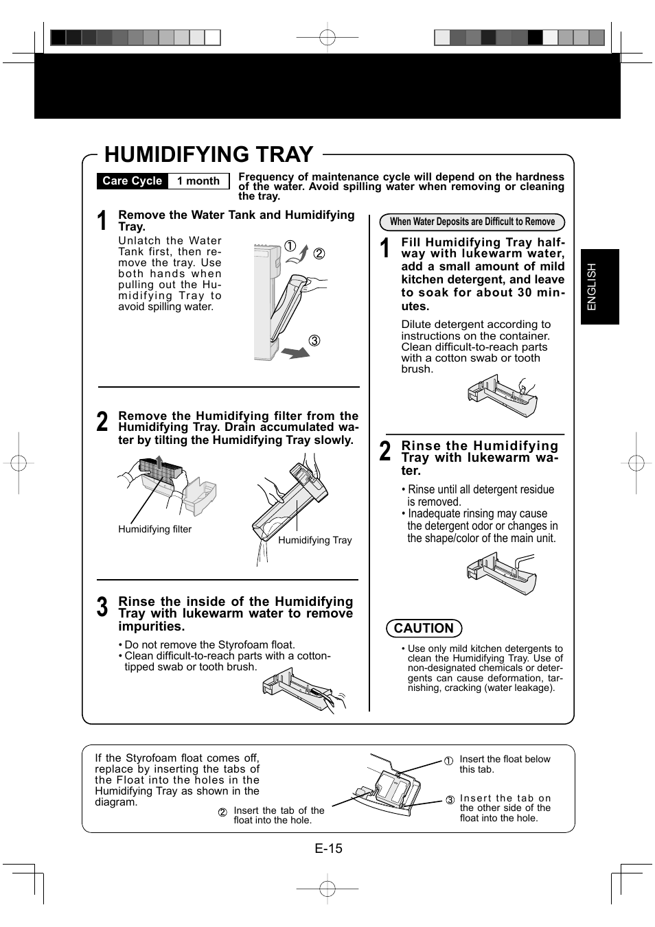 Humidifying tray | Sharp Air Purifier with Humidifying Function KC-830U User Manual | Page 17 / 56