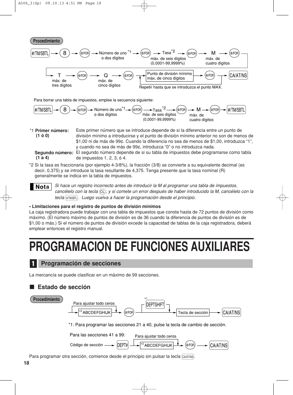 Programacion de funciones auxiliares, S@ s | Sharp XE-A506 User Manual | Page 102 / 132