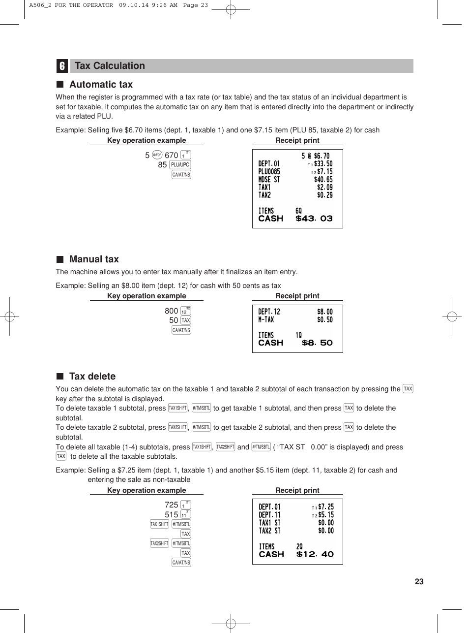 Sharp XE-A506 User Manual | Page 25 / 132