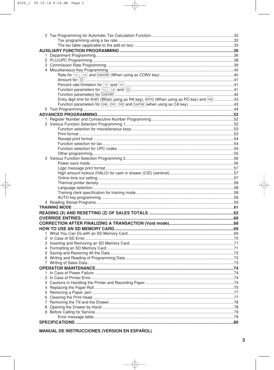 Sharp XE-A506 User Manual | Page 5 / 132