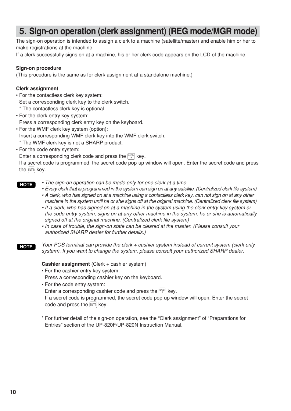 Sharp UP-820F User Manual | Page 12 / 68