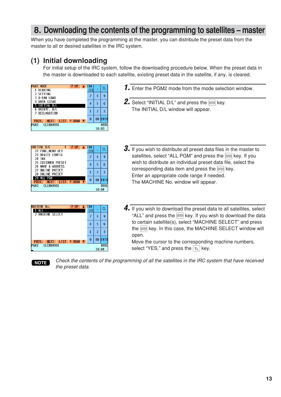 1) initial downloading | Sharp UP-820F User Manual | Page 15 / 68