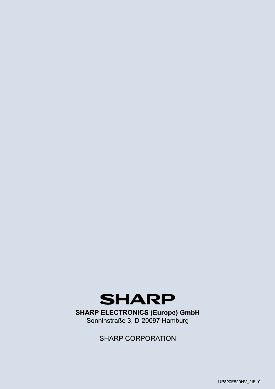 Sharp UP-820F User Manual | Page 68 / 68