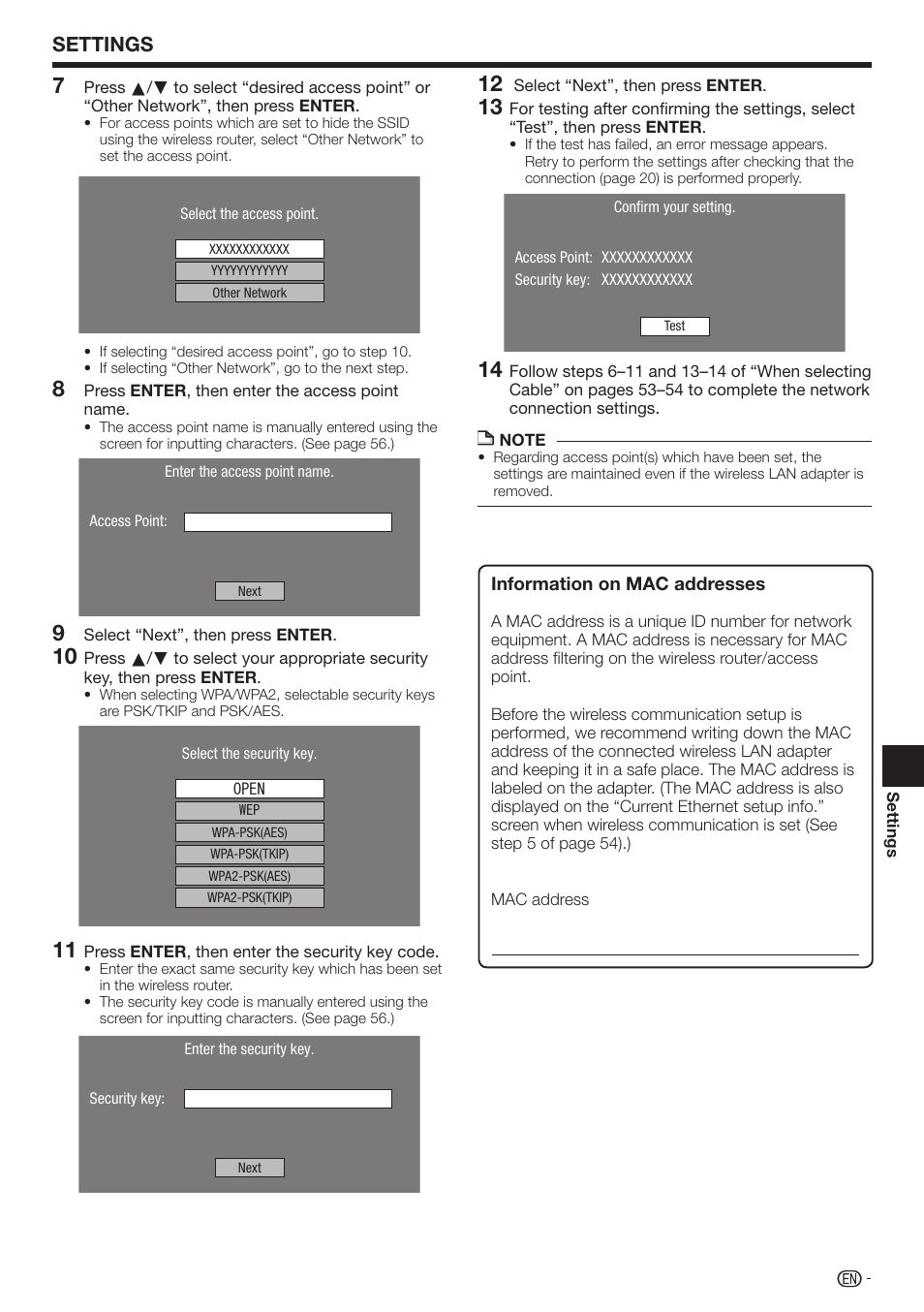 Settings | Sharp AQUOS BD-HP70U User Manual | Page 57 / 84