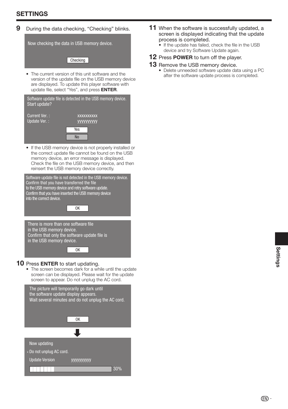 Settings | Sharp AQUOS BD-HP70U User Manual | Page 63 / 84