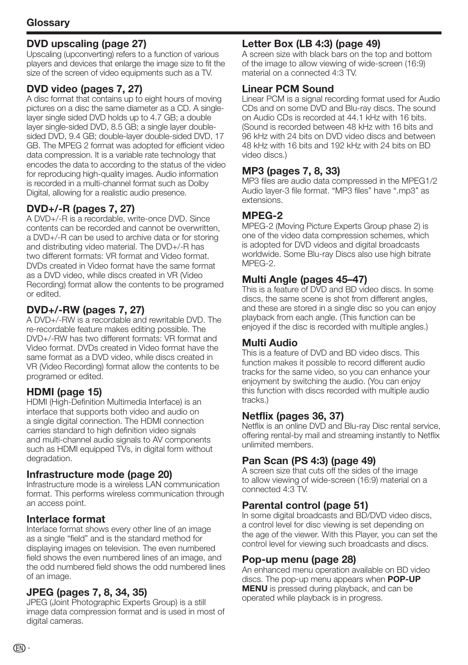 Sharp AQUOS BD-HP70U User Manual | Page 72 / 84