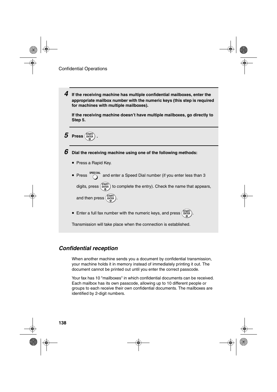 Confidential reception | Sharp FODC600 User Manual | Page 140 / 220