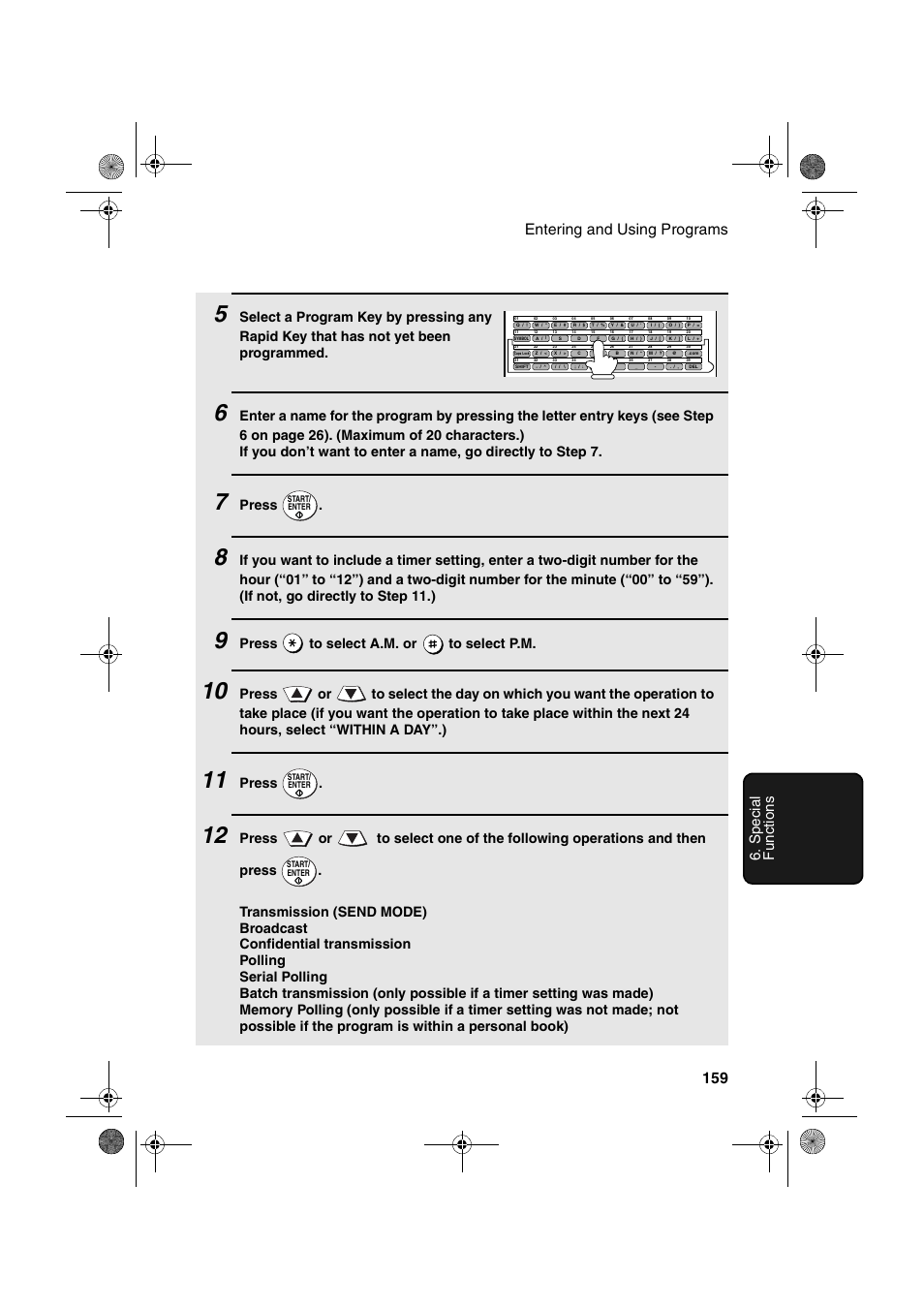 Press, Press to select a.m. or to select p.m | Sharp FODC600 User Manual | Page 161 / 220