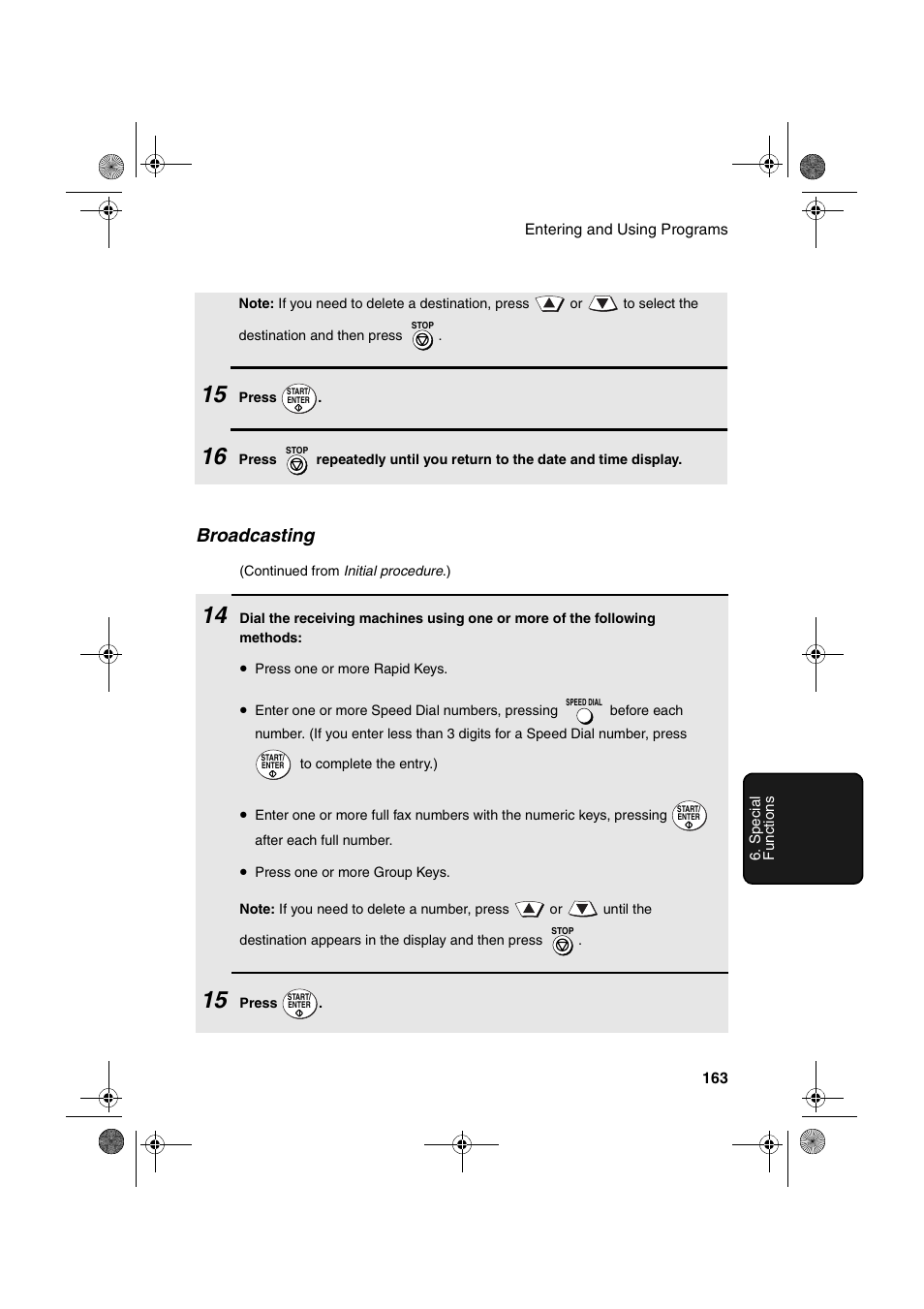 Broadcasting | Sharp FODC600 User Manual | Page 165 / 220