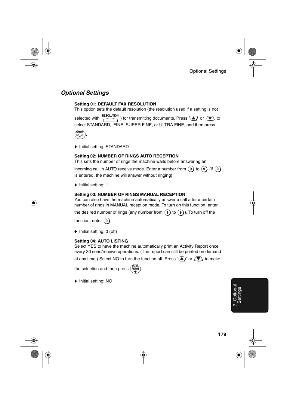 Optional settings | Sharp FODC600 User Manual | Page 181 / 220