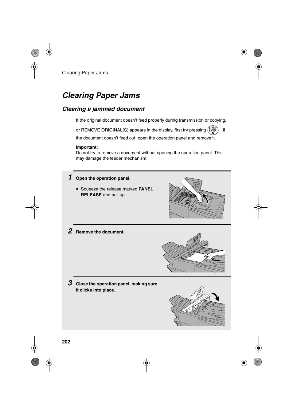 Clearing paper jams | Sharp FODC600 User Manual | Page 204 / 220