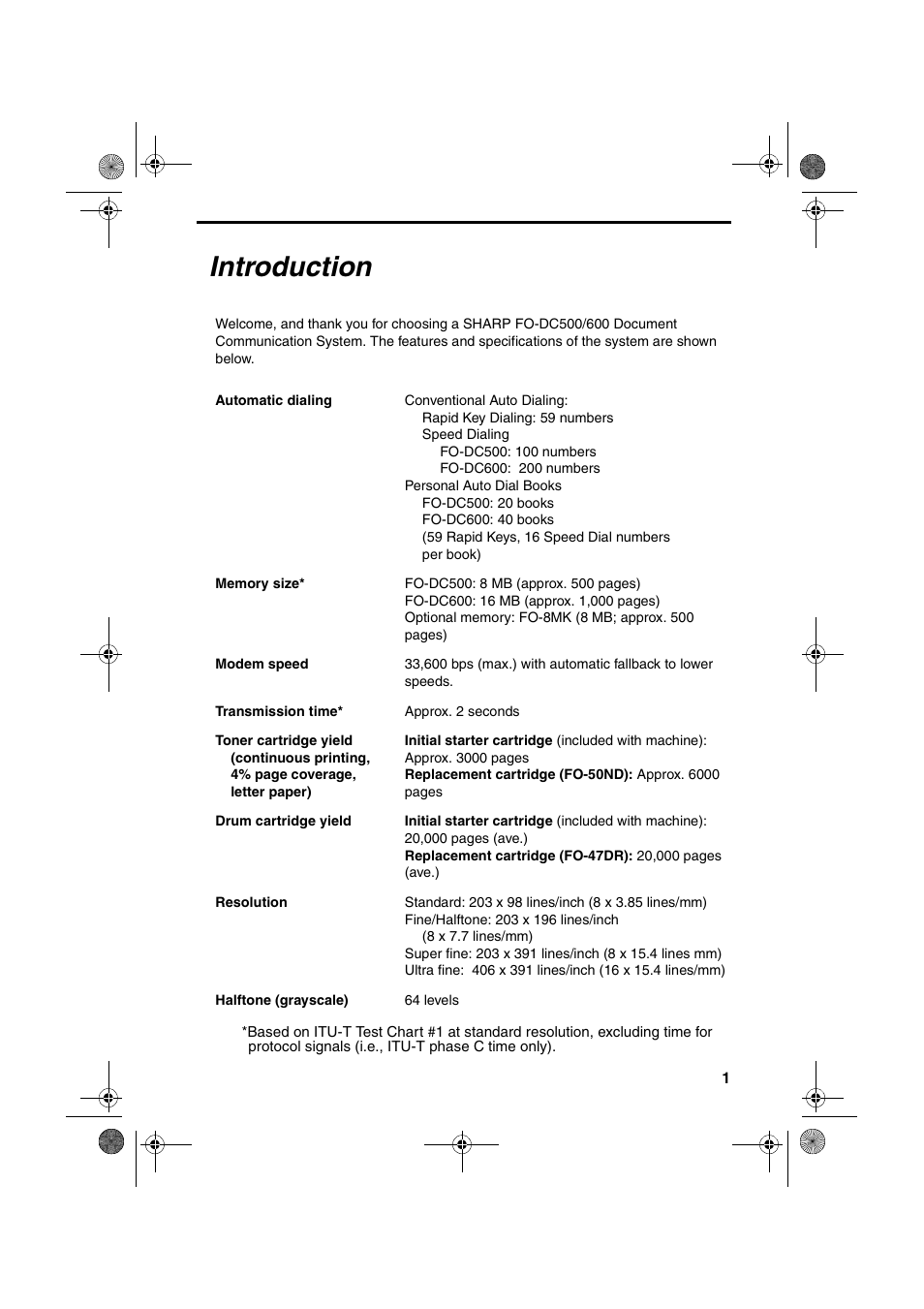 Introduction | Sharp FODC600 User Manual | Page 3 / 220