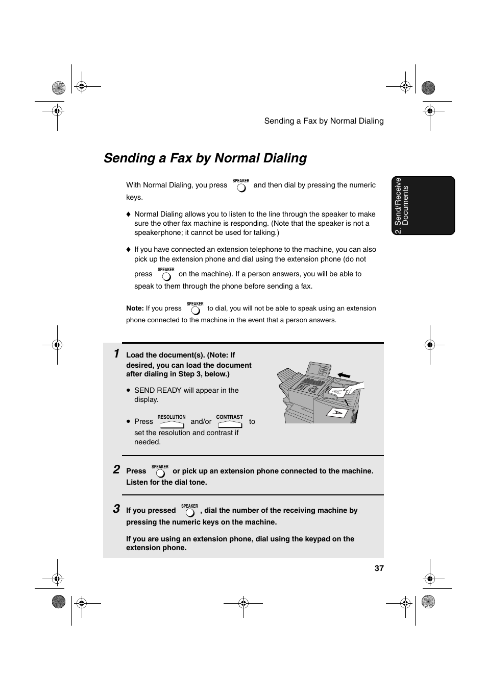 Sending a fax by normal dialing | Sharp FODC600 User Manual | Page 39 / 220