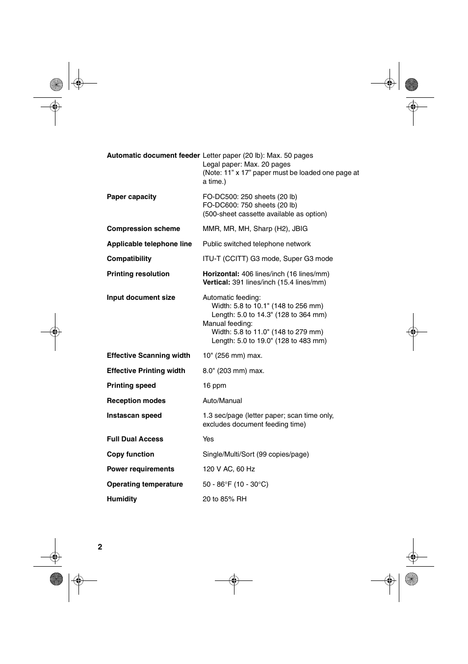 Sharp FODC600 User Manual | Page 4 / 220