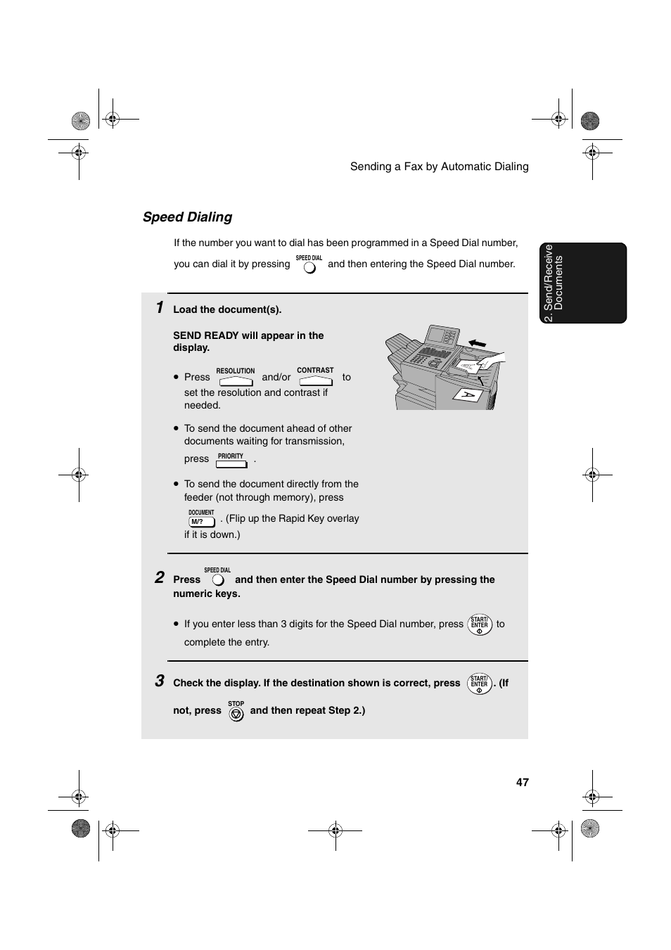 Speed dialing | Sharp FODC600 User Manual | Page 49 / 220