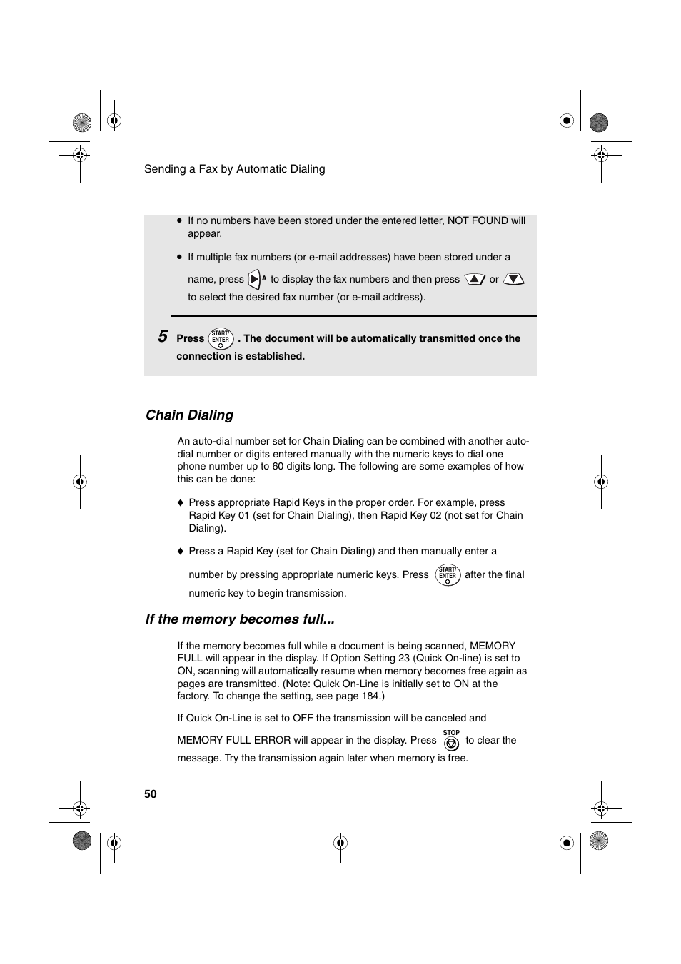 Chain dialing | Sharp FODC600 User Manual | Page 52 / 220