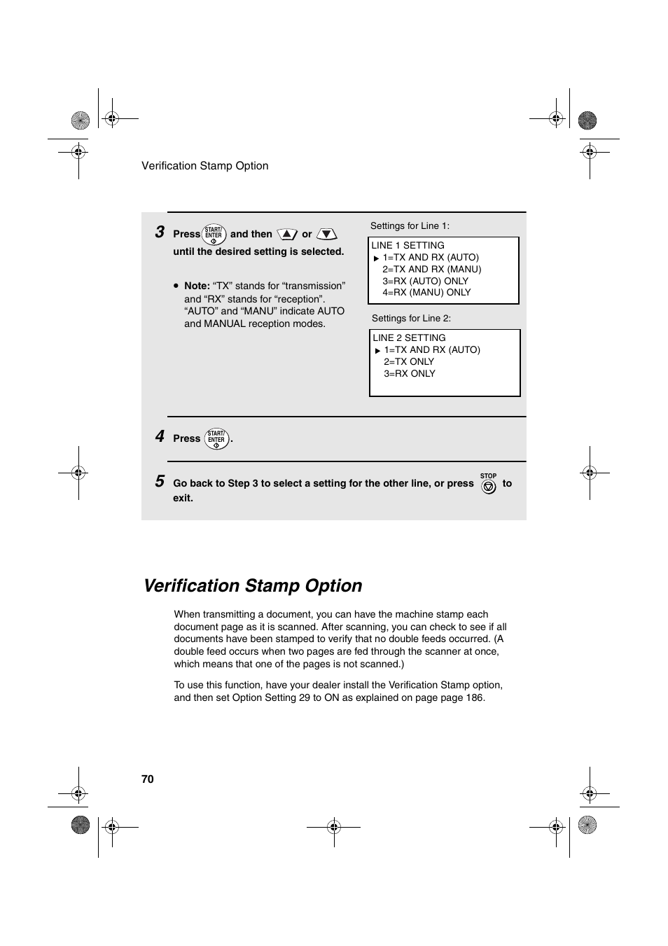 Verification stamp option | Sharp FODC600 User Manual | Page 72 / 220