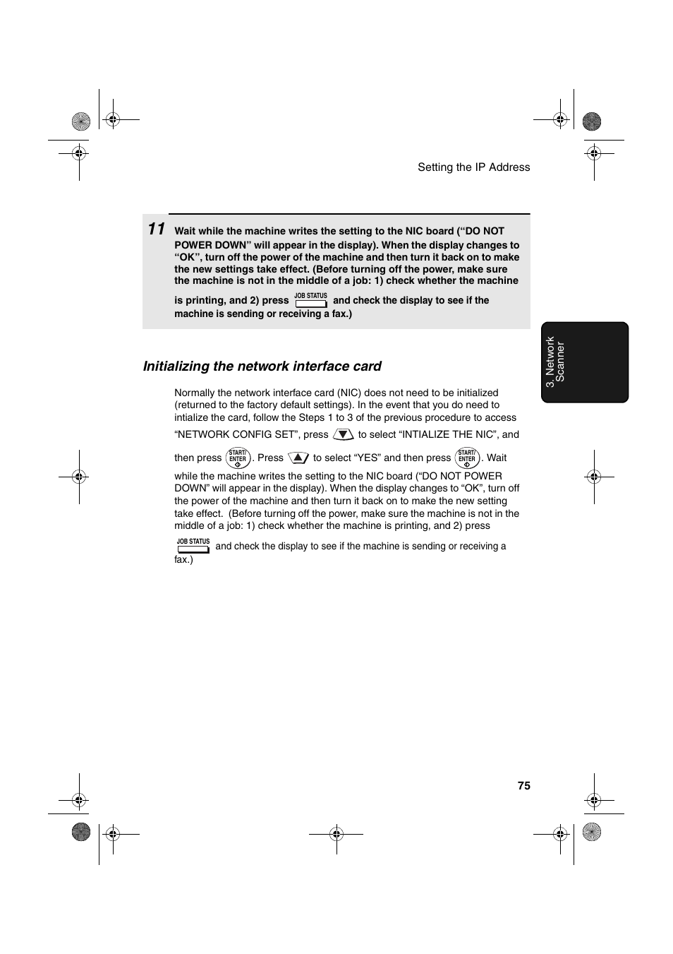 Initializing the network interface card | Sharp FODC600 User Manual | Page 77 / 220