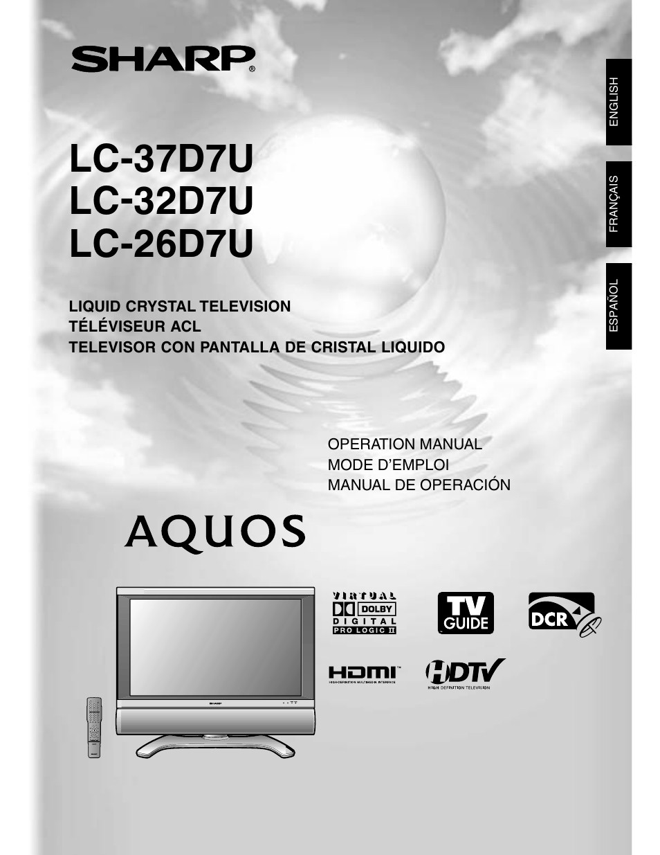 Sharp Aquos LC 32D7U User Manual | 101 pages