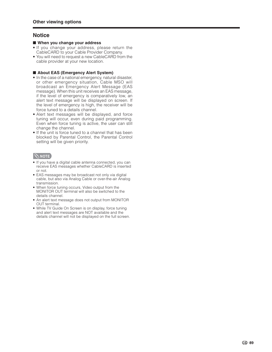 Notice | Sharp Aquos LC 32D7U User Manual | Page 90 / 101