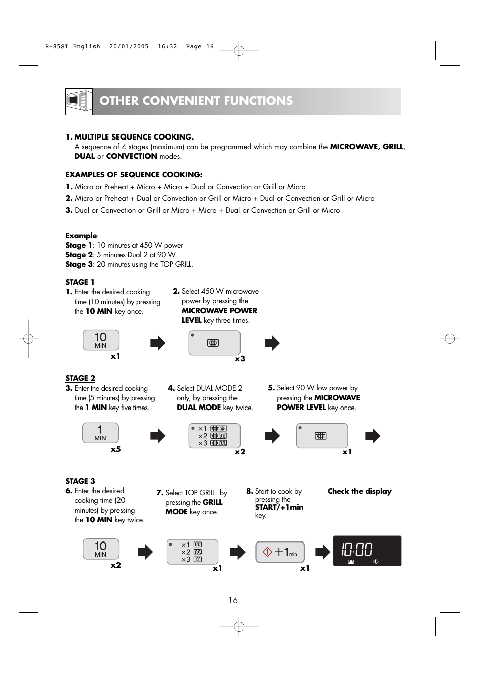 Other convenient functions | Sharp R-85ST User Manual | Page 18 / 35