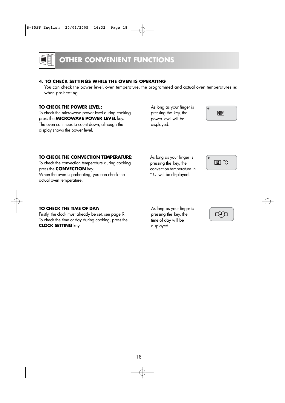 Other convenient functions | Sharp R-85ST User Manual | Page 20 / 35