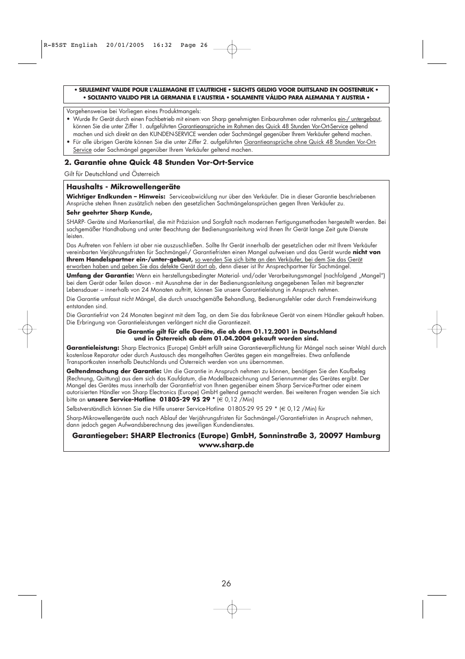 Sharp R-85ST User Manual | Page 28 / 35