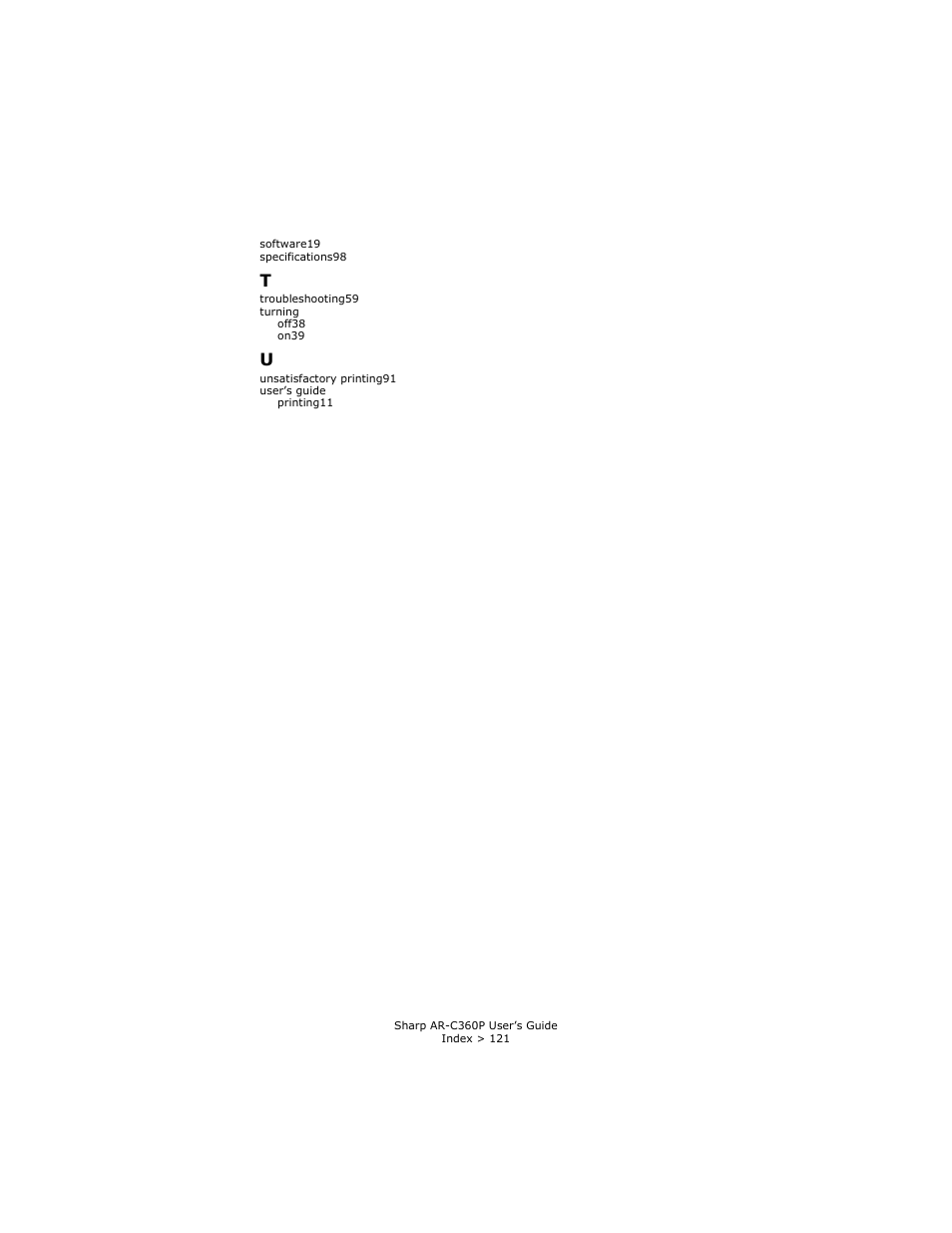 Sharp AR-C360P User Manual | Page 121 / 121