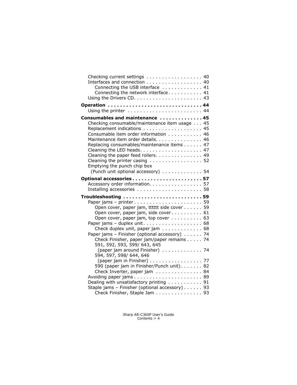 Sharp AR-C360P User Manual | Page 4 / 121