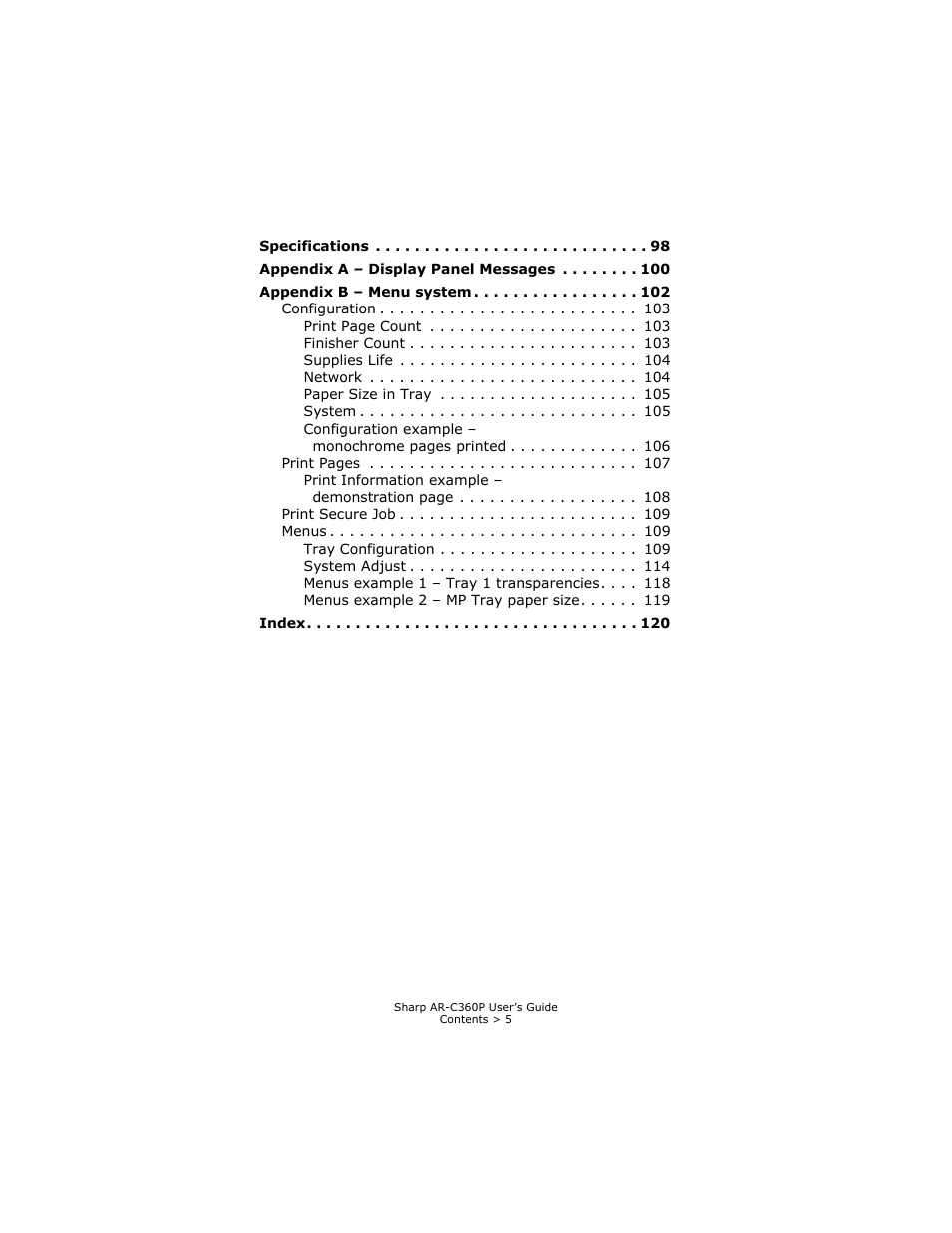 Sharp AR-C360P User Manual | Page 5 / 121