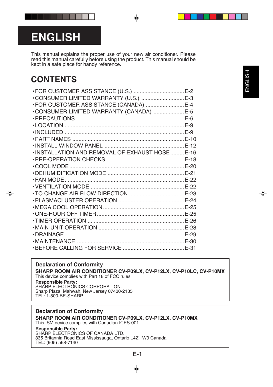 Sharp CV-P09LX User Manual | Page 3 / 96