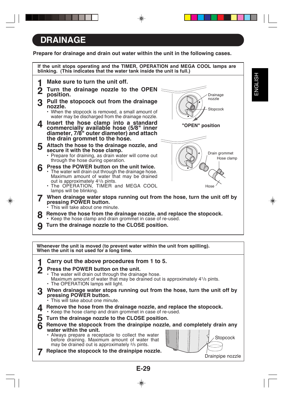 Drainage | Sharp CV-P09LX User Manual | Page 31 / 96