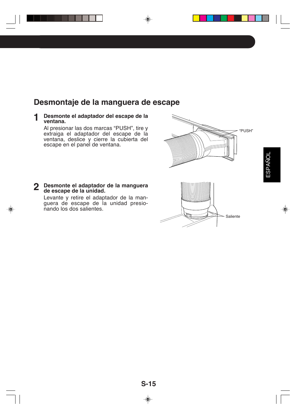 Desmontaje de la manguera de escape | Sharp CV-P09LX User Manual | Page 79 / 96