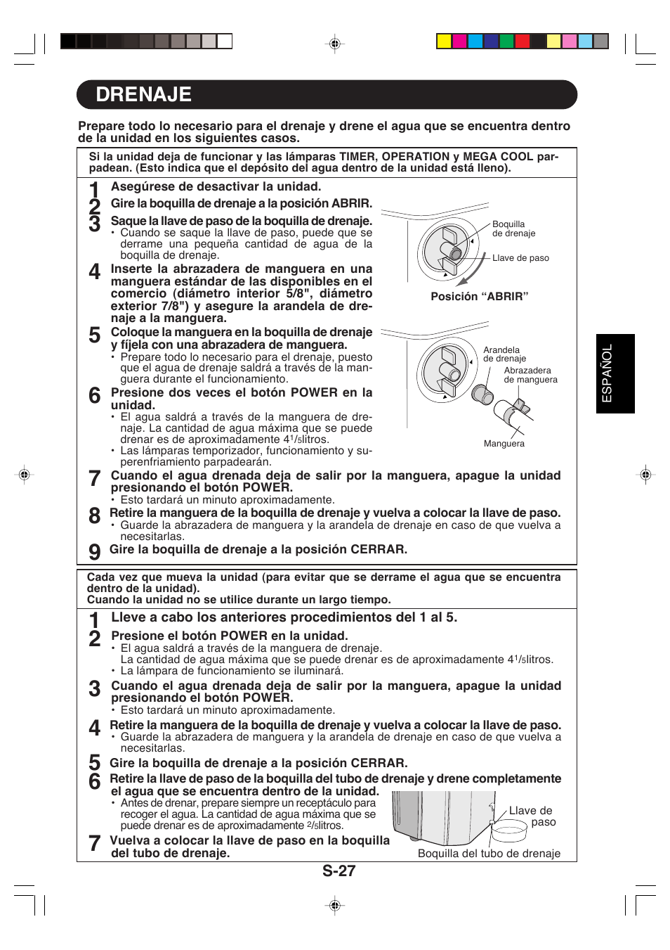 Drenaje | Sharp CV-P09LX User Manual | Page 91 / 96