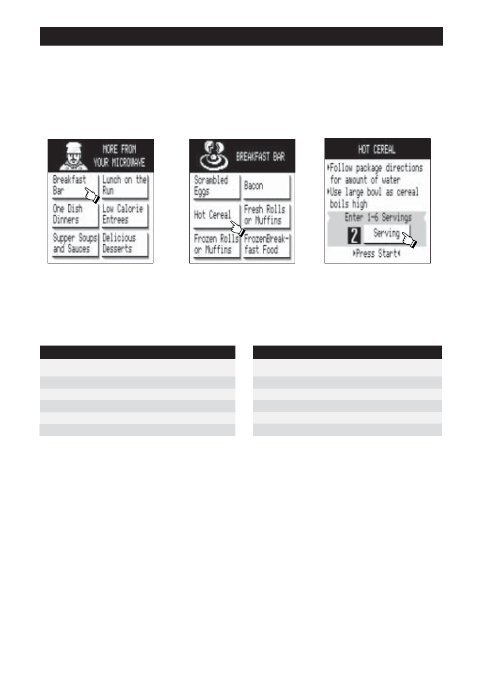 Breakfast bar / lunch on the run | Sharp R-1751 User Manual | Page 20 / 40